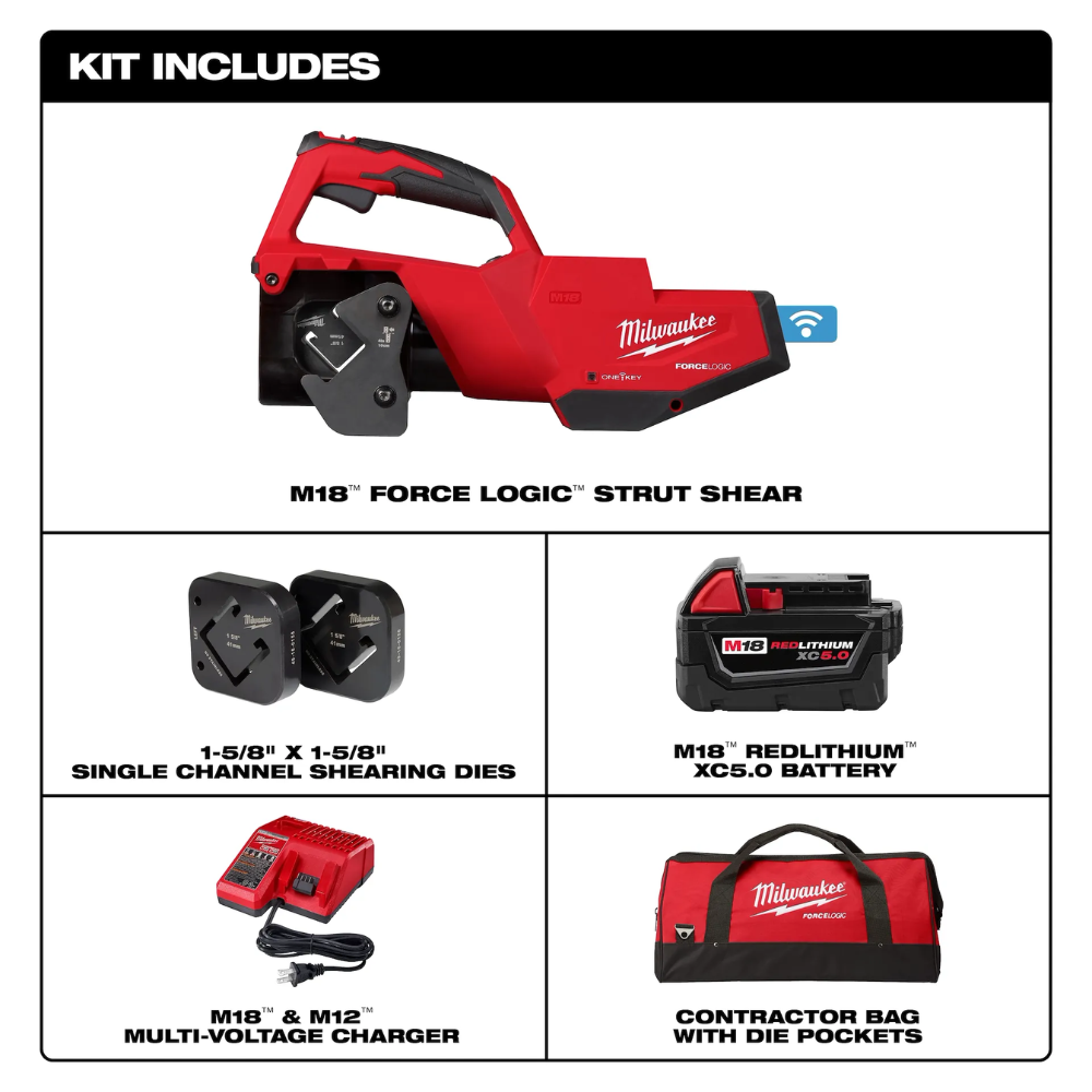 Milwaukee M18 FORCE LOGIC Single Channel Strut Shear Kit from Columbia Safety